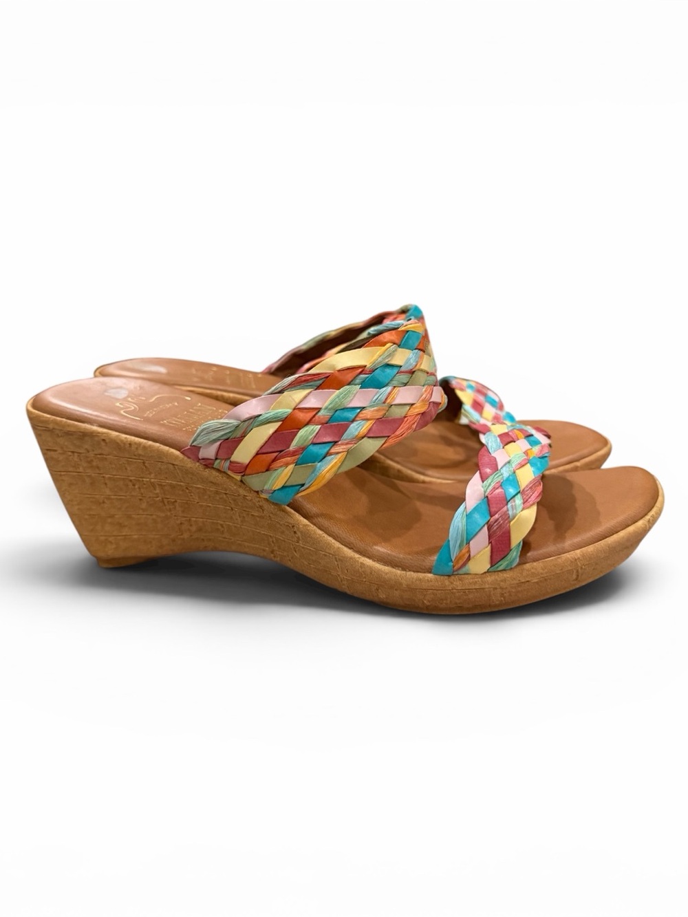 Itallian Shoemakers Women's 7 Multicolored Braided Summer Sandals S7